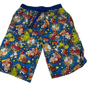 Ren & Stimpy Nickelodeon Happy Happy Joy‎ Shorts Pocket Drawstring Button XL